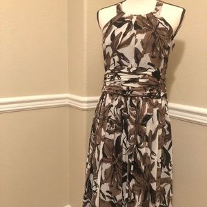 Brown & White Floral Dress